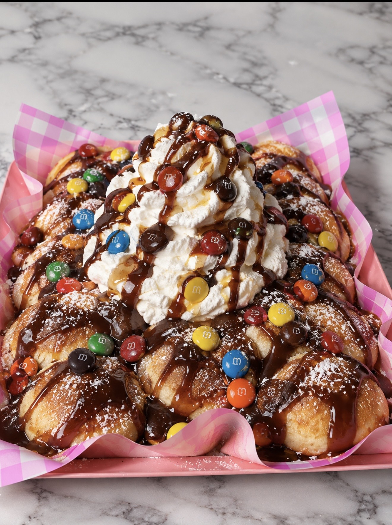 M&M Madness mini pancakes